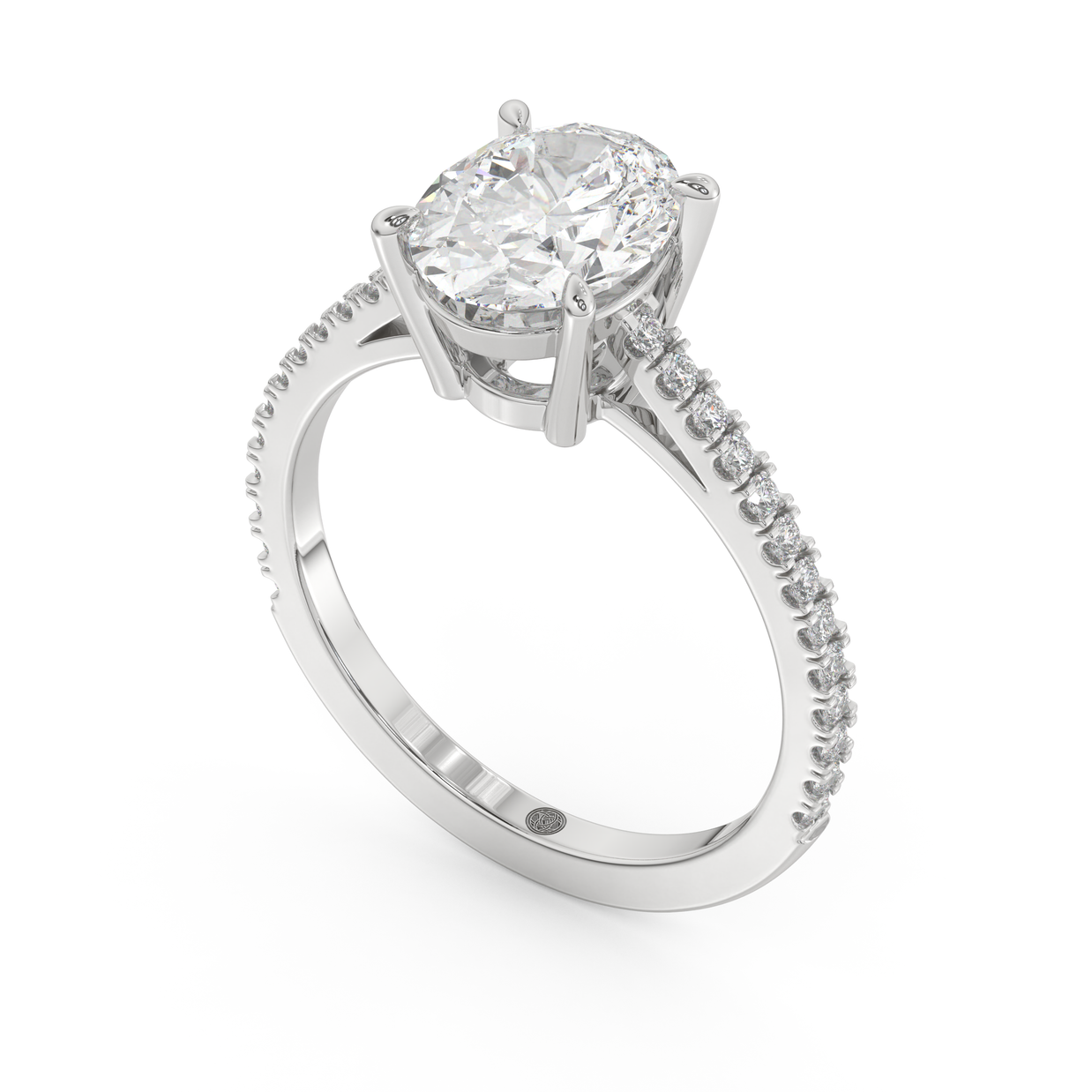 White gold - Central diamond 2.0 ct - view 1
