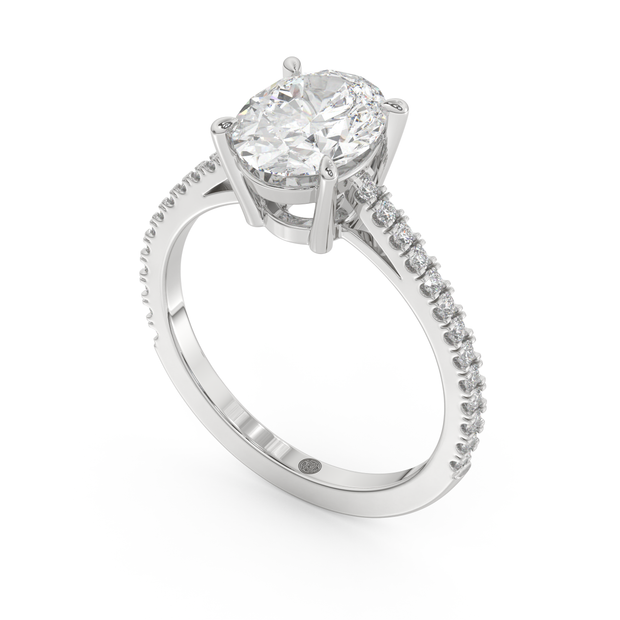 White gold - Central diamond 2.0 ct - view 1