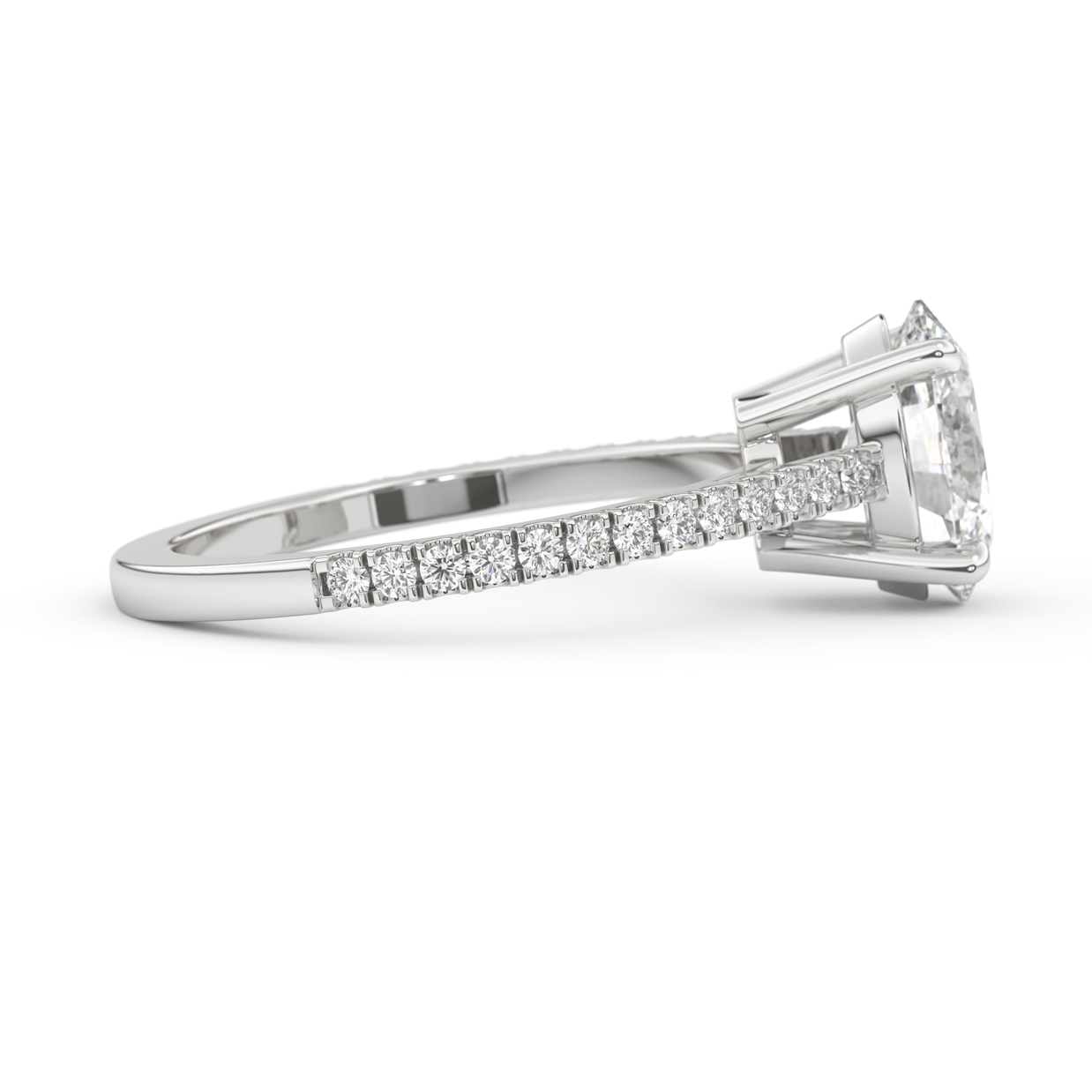 White gold - Central diamond 2.0 ct - view 3