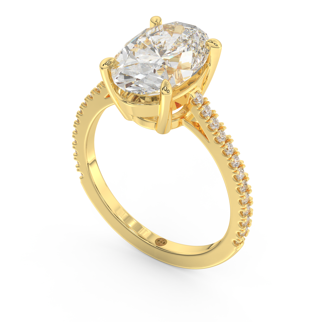 Yellow gold - Central diamond 3.0 ct - view 1