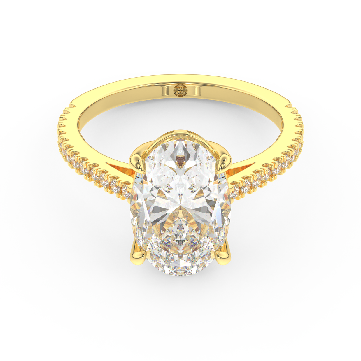 Yellow gold - Central diamond 3.0 ct - view 2