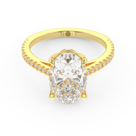 Yellow gold - Central diamond 3.0 ct - view 2