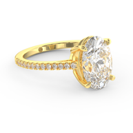 Yellow gold - Central diamond 3.0 ct - view 3