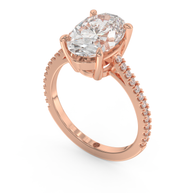 Rose gold - Central diamond 3.0 ct - view 1