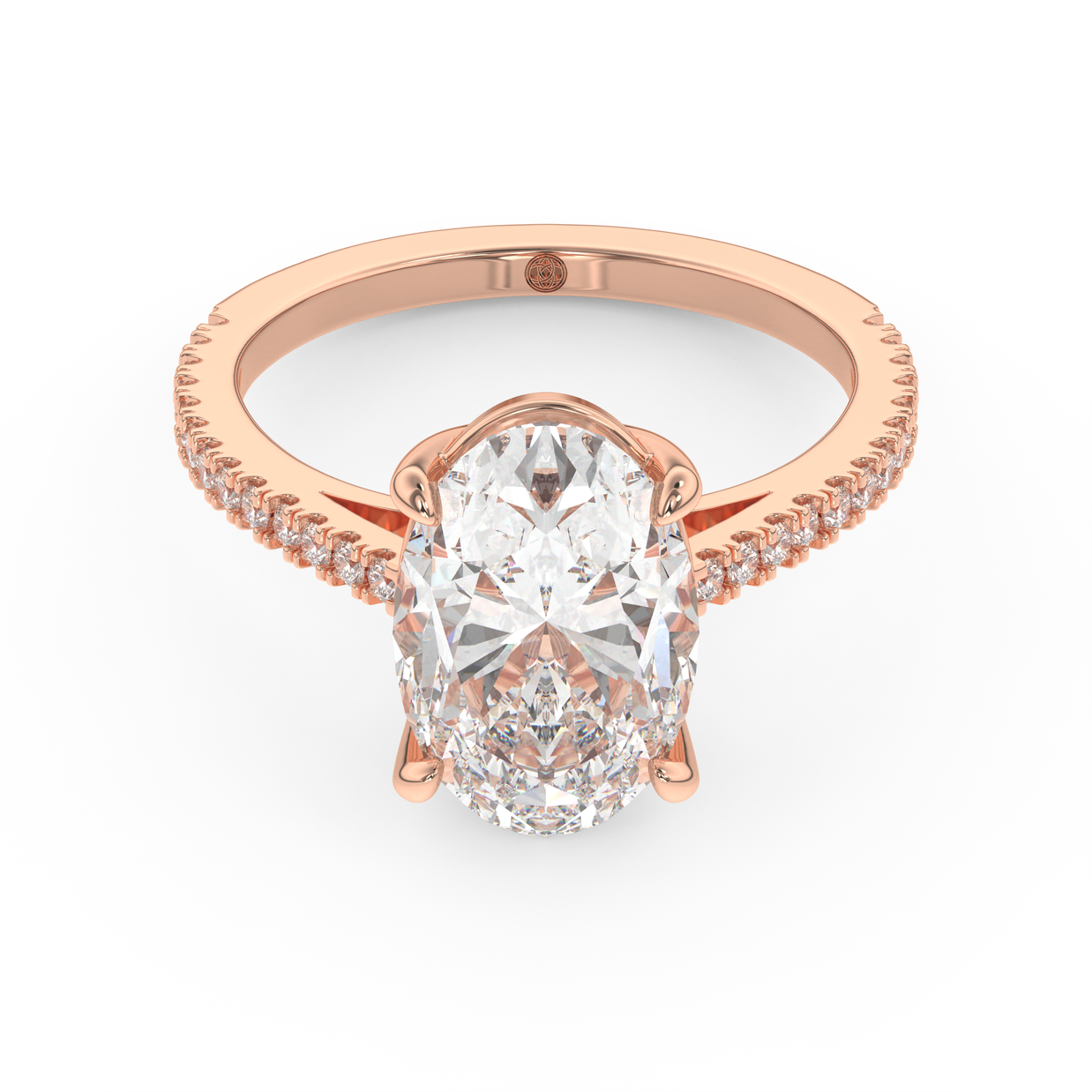 Rose gold - Central diamond 3.0 ct - view 2