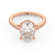 Rose gold - Central diamond 3.0 ct - view 2
