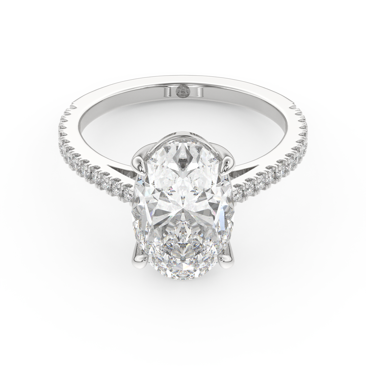 White gold - Central diamond 3.0 ct - view 2