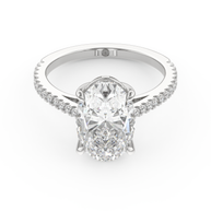 White gold - Central diamond 3.0 ct - view 2