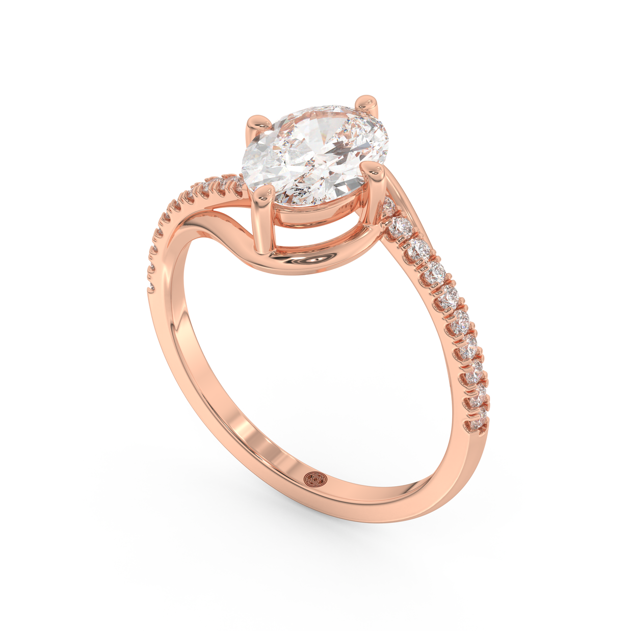 Rose gold - Central diamond 1.5 ct - view 1
