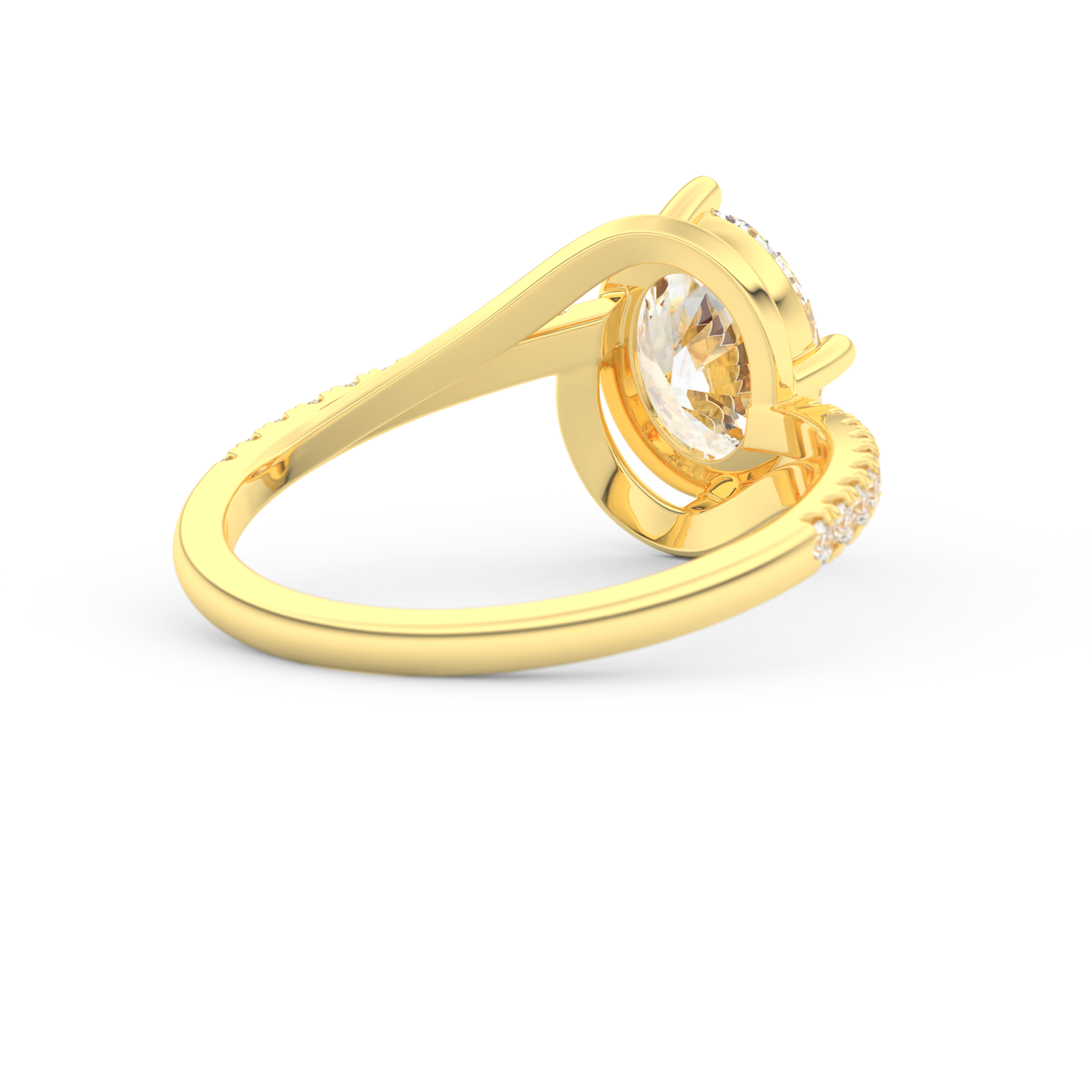 Yellow gold - Central diamond 2.0 ct - view 4