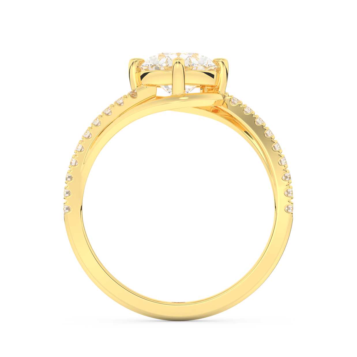 Yellow gold - Central diamond 2.0 ct - view 6