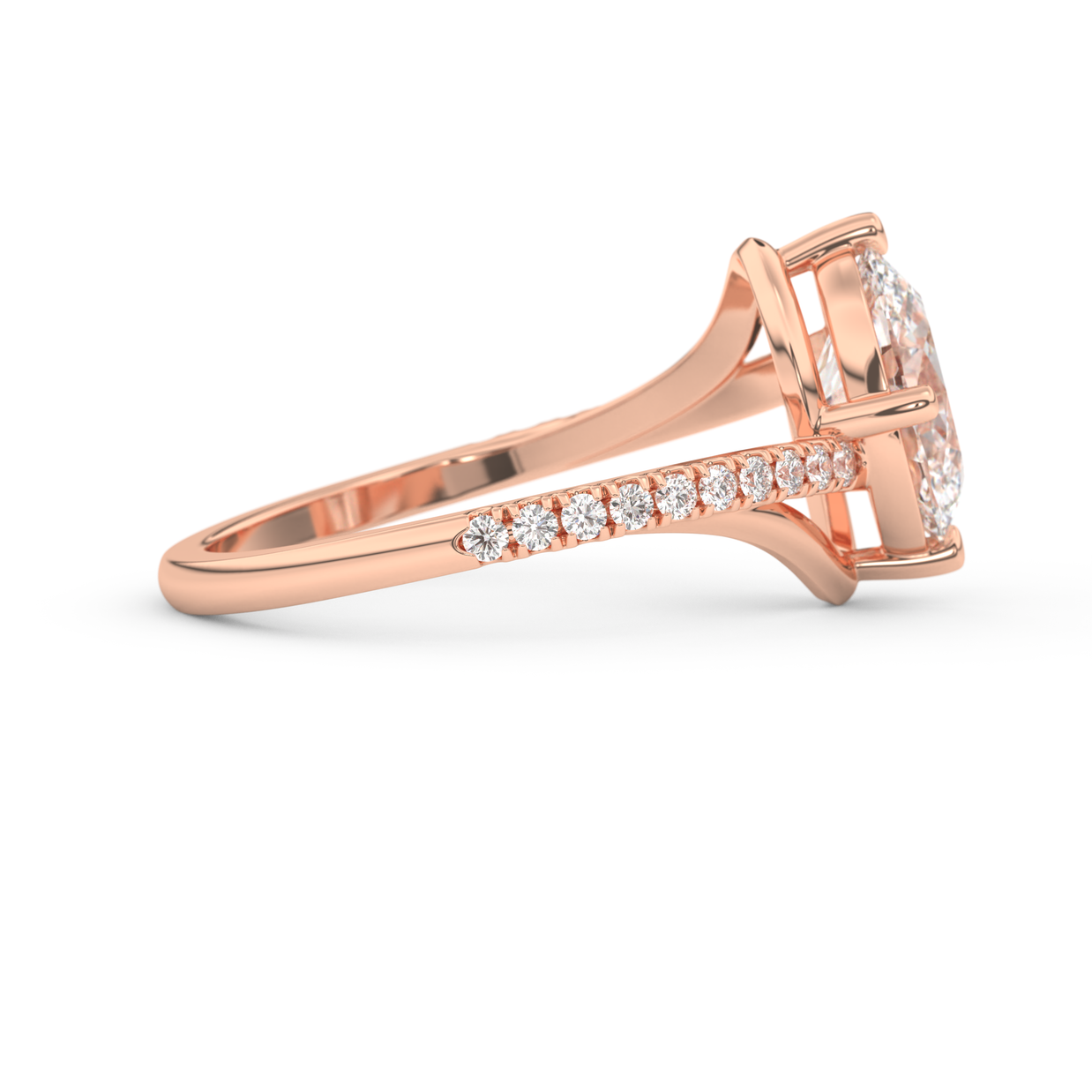 Rose gold - Central diamond 2.0 ct - view 3
