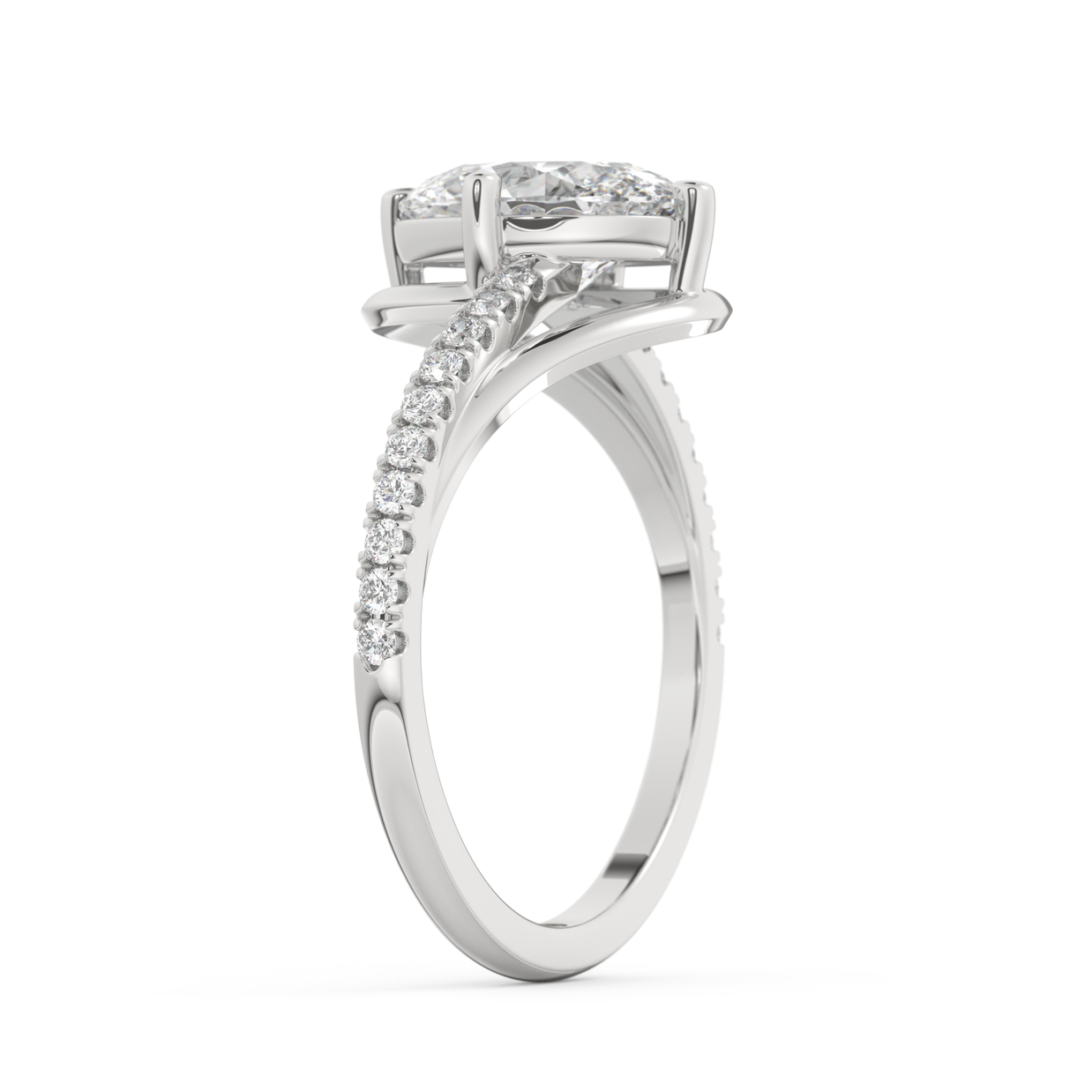 White gold - Central diamond 2.0 ct - view 5