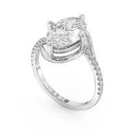 White gold - Central diamond 3.0 ct - view 1