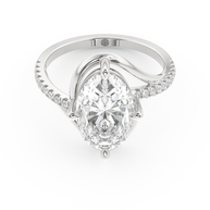 White gold - Central diamond 3.0 ct - view 2