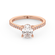 Rose gold - Central diamond 1.0 ct - view 2