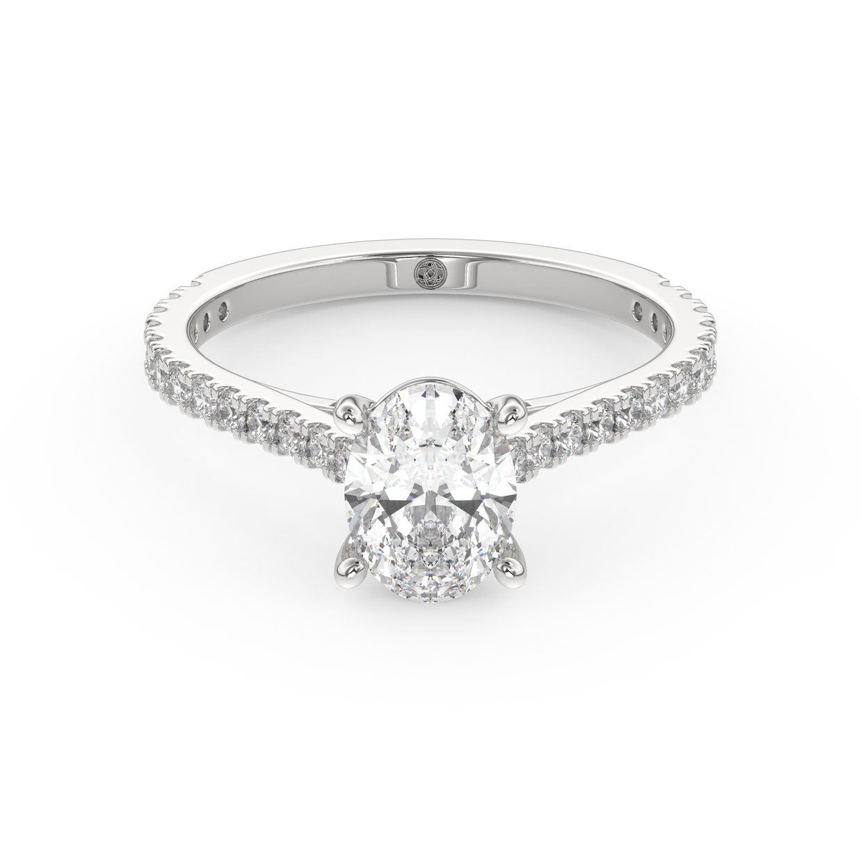 White gold - Central diamond 1.0 ct - view 2