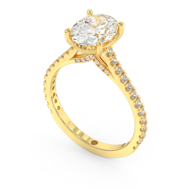 Yellow gold - Central diamond 2.0 ct - view 1