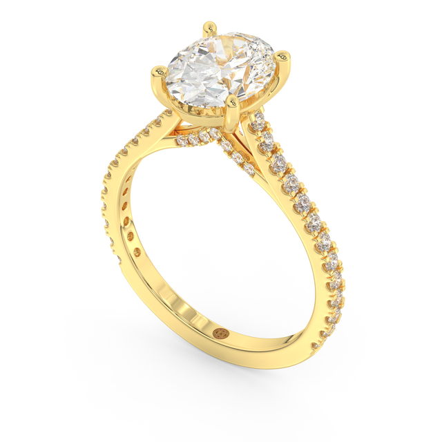 Yellow gold - Central diamond 2.0 ct - view 1