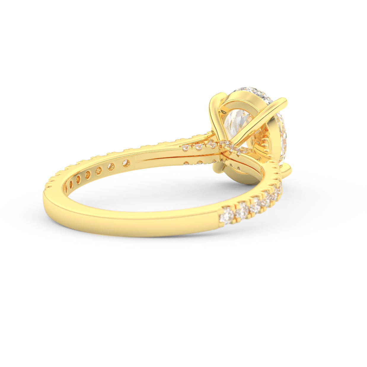 Yellow gold - Central diamond 2.0 ct - view 4