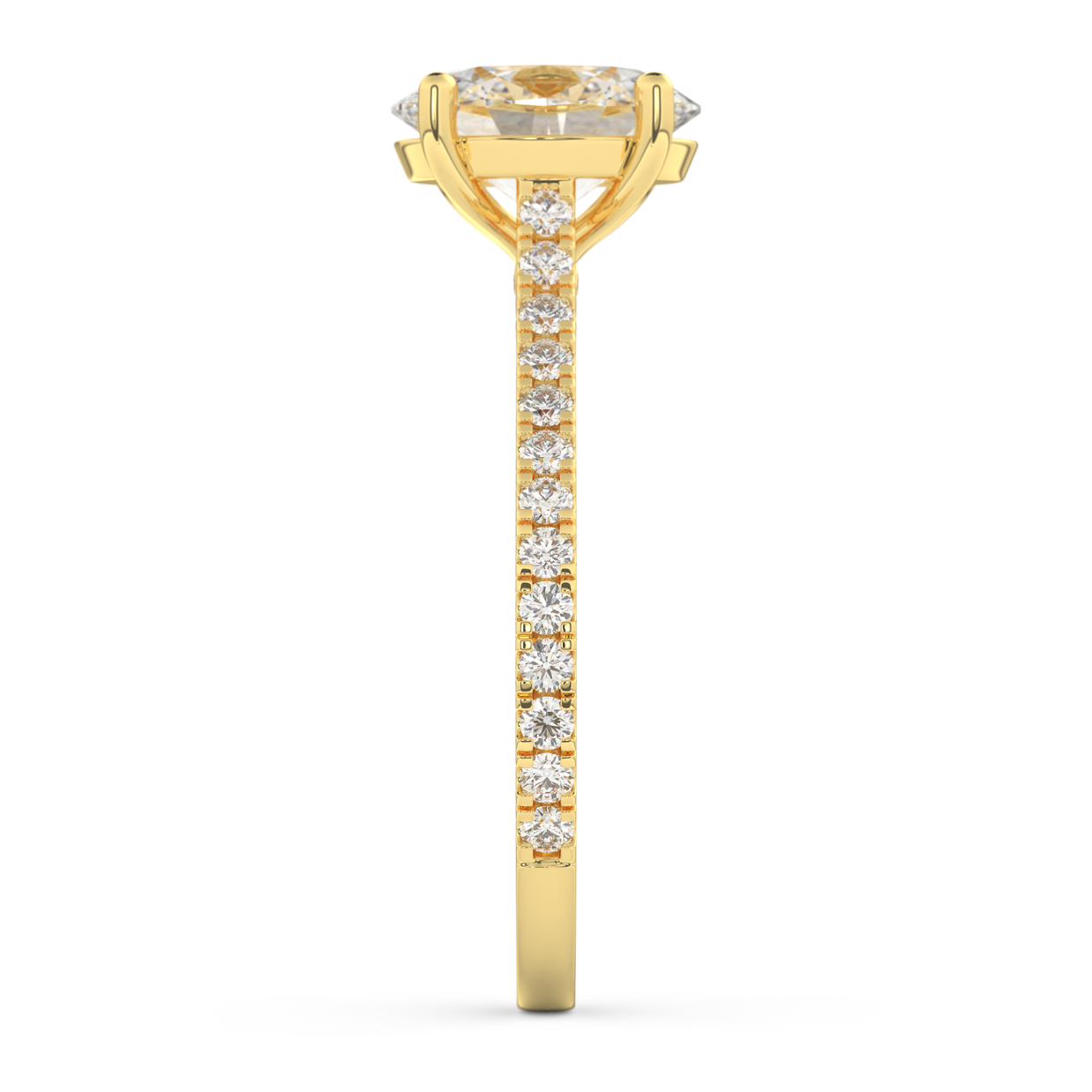 Yellow gold - Central diamond 2.0 ct - view 7