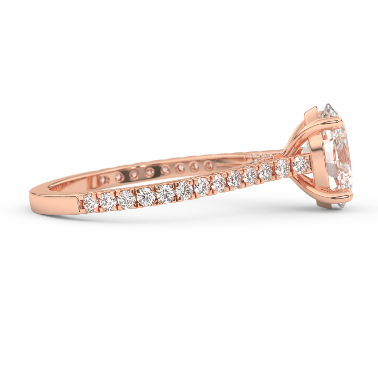 Rose gold - Central diamond 2.0 ct - view 3