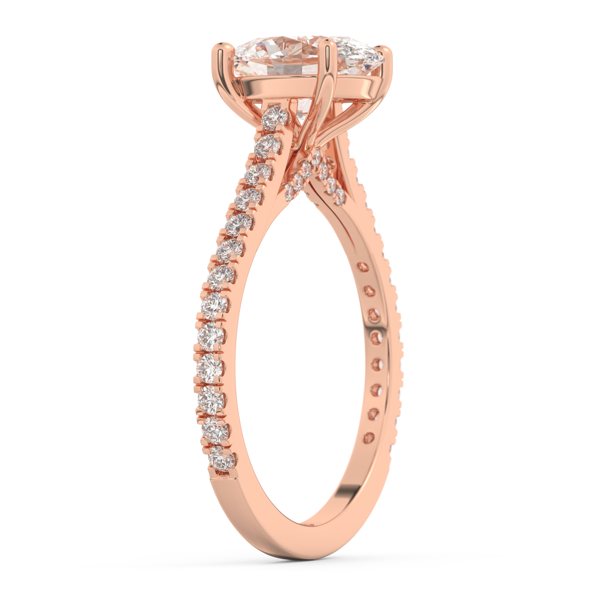 Rose gold - Central diamond 2.0 ct - view 5