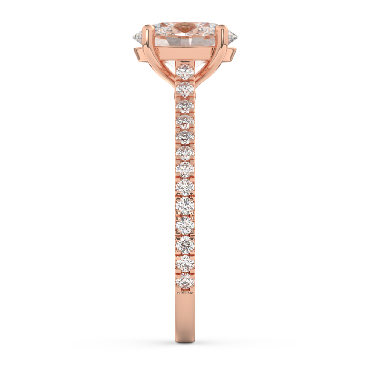 Rose gold - Central diamond 2.0 ct - view 7
