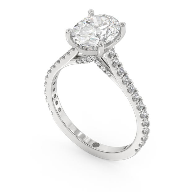 White gold - Central diamond 2.0 ct - view 1