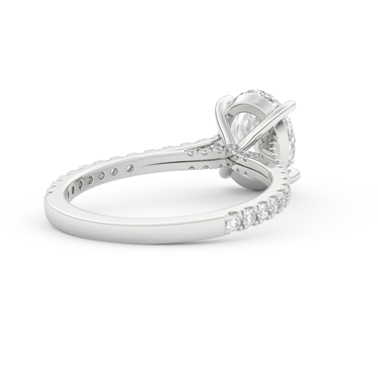 White gold - Central diamond 2.0 ct - view 4