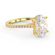 Yellow gold - Central diamond 3.0 ct - view 3