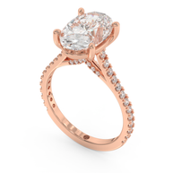Rose gold - Central diamond 3.0 ct - view 1