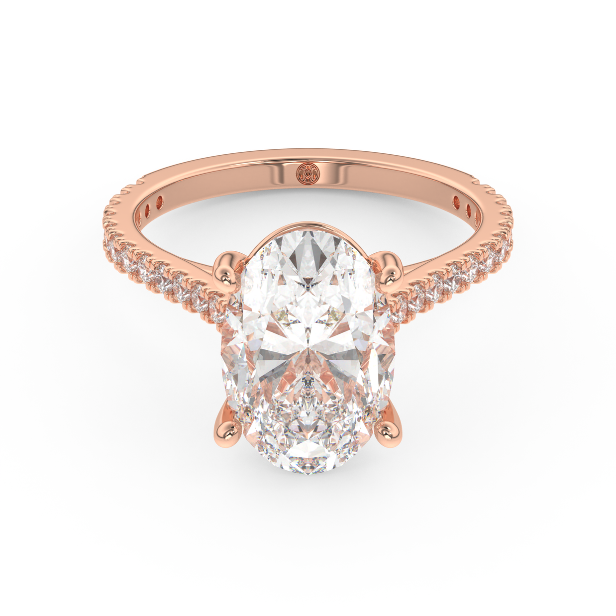 Rose gold - Central diamond 3.0 ct - view 2