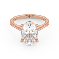 Rose gold - Central diamond 3.0 ct - view 2