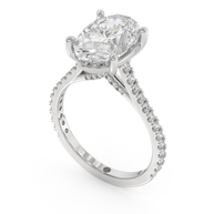 White gold - Central diamond 3.0 ct - view 1