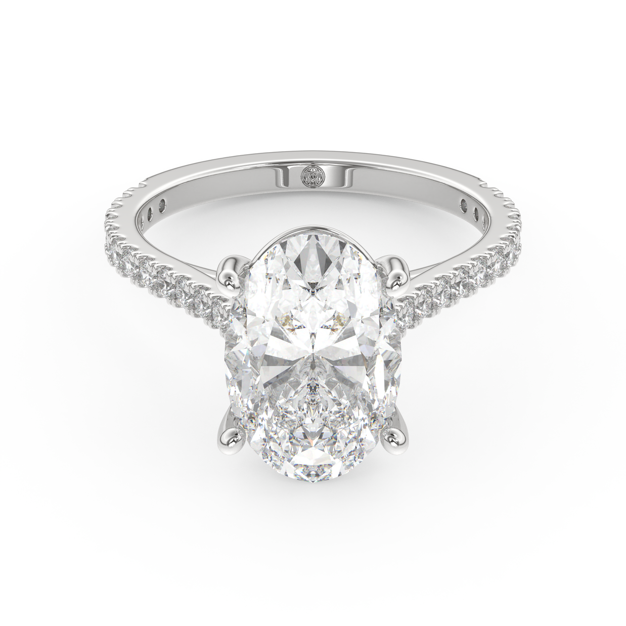 White gold - Central diamond 3.0 ct - view 2