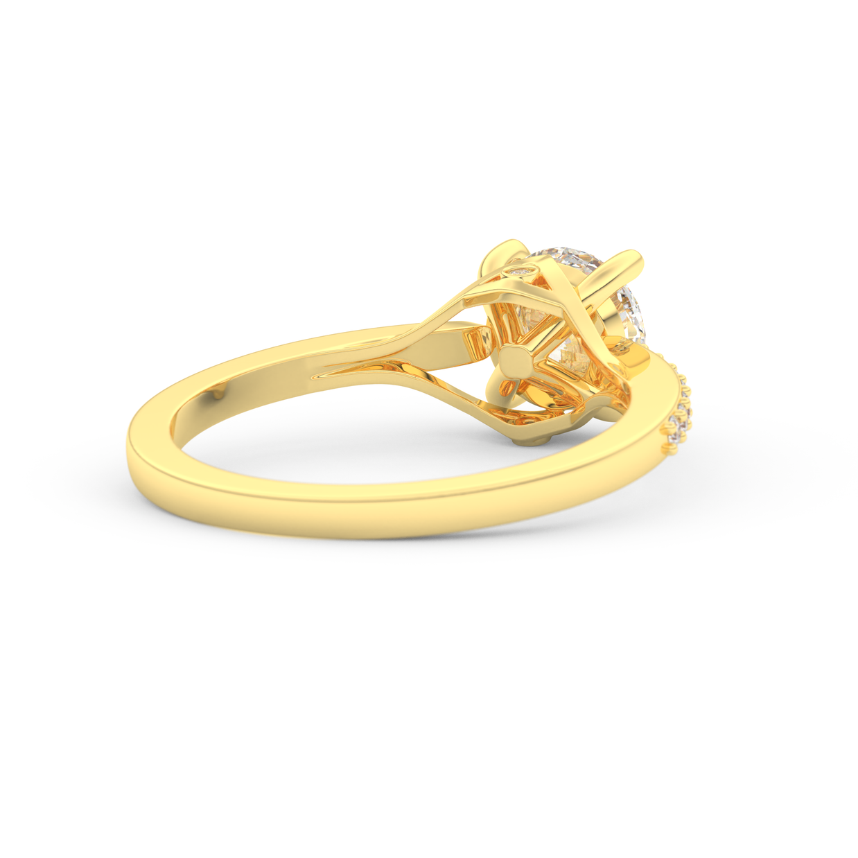 Yellow gold - Central diamond 1.0 ct - view 4