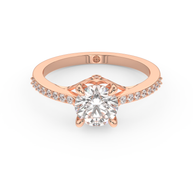 Rose gold - Central diamond 1.0 ct - view 2
