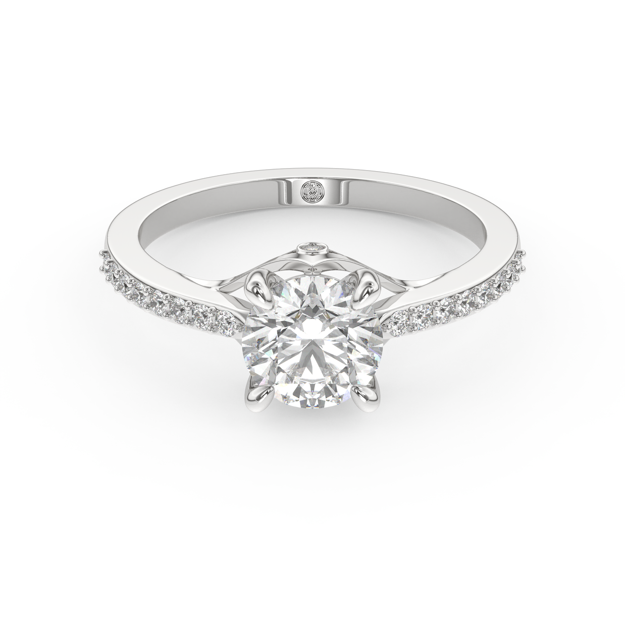 White gold - Central diamond 1.0 ct - view 2