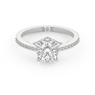 White gold - Central diamond 1.0 ct - view 2