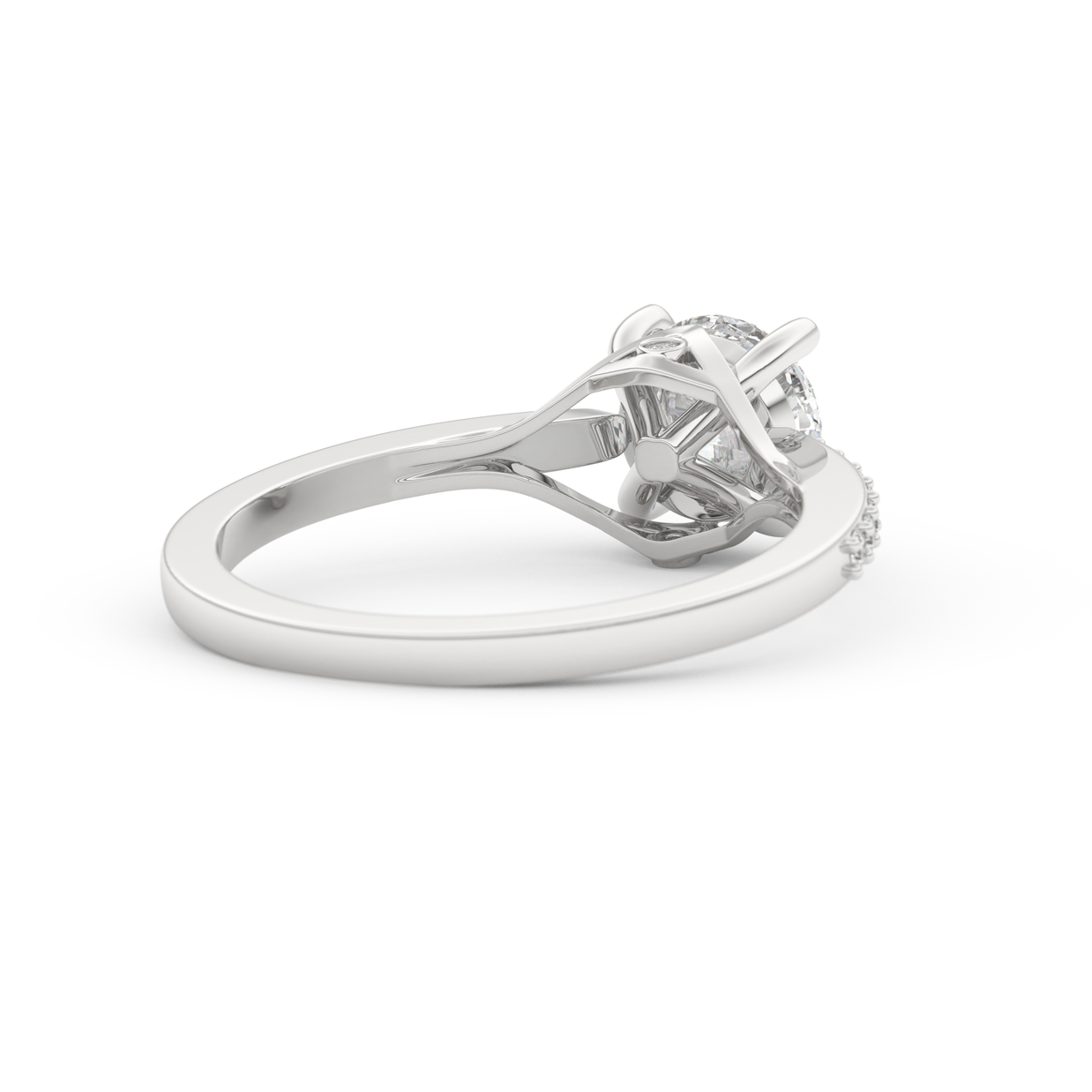 White gold - Central diamond 1.0 ct - view 4