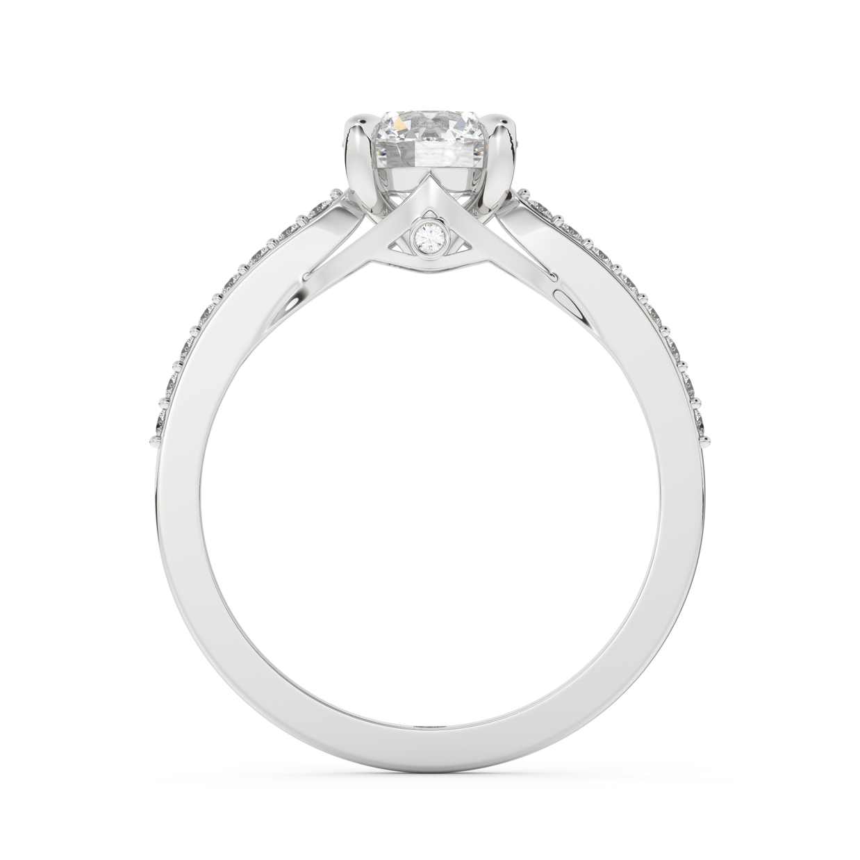 White gold - Central diamond 1.0 ct - view 6