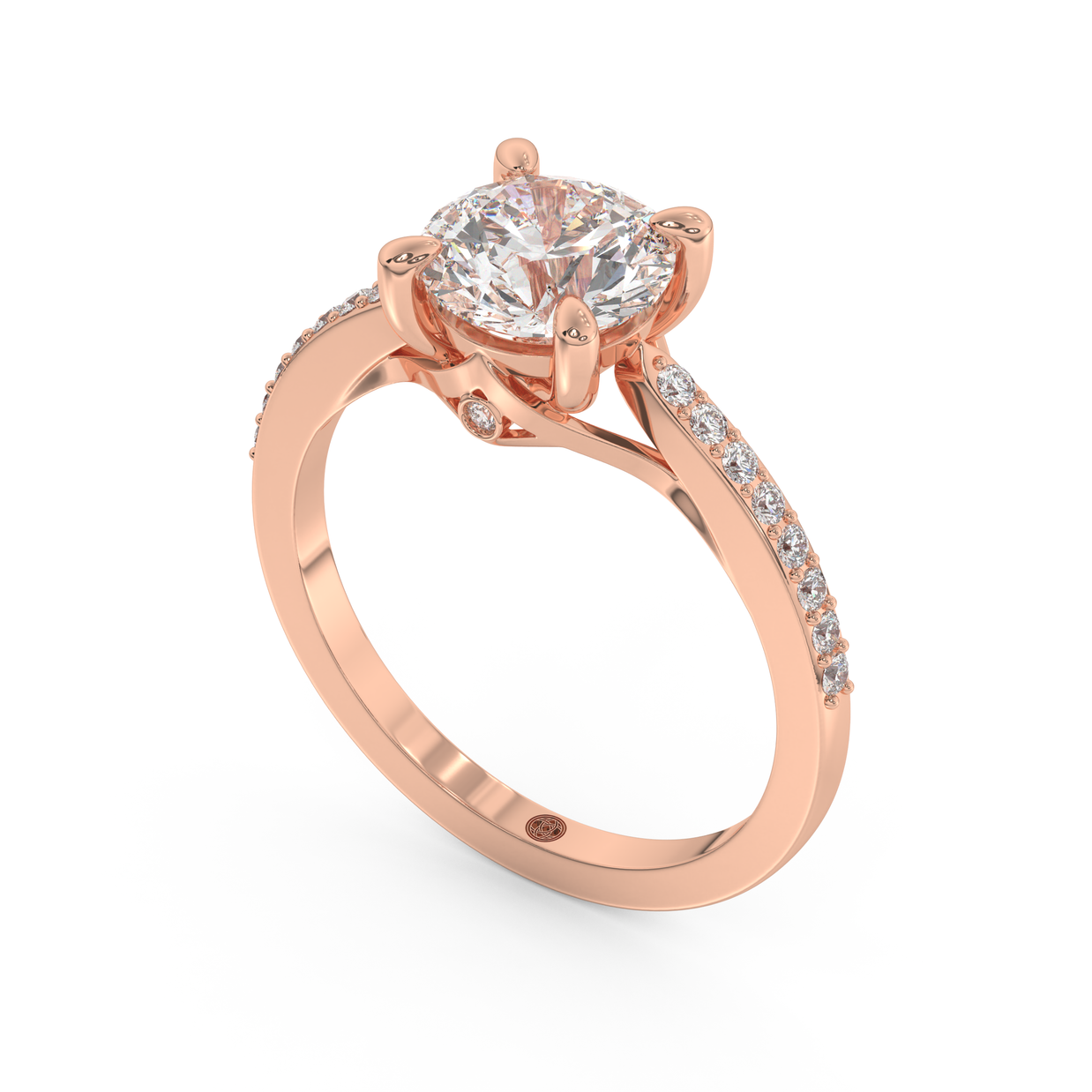 Rose gold - Central diamond 1.5 ct - view 1