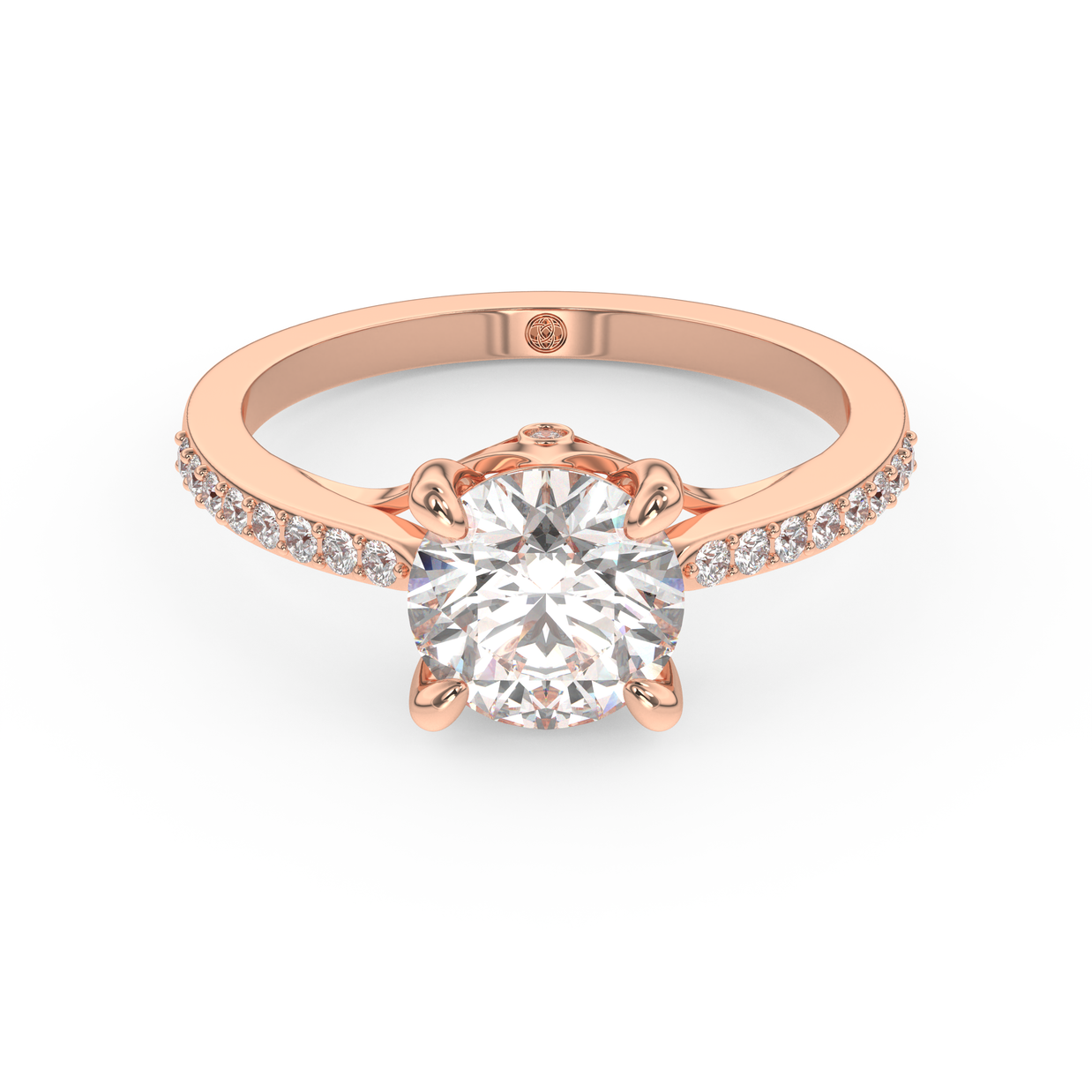Rose gold - Central diamond 1.5 ct - view 2