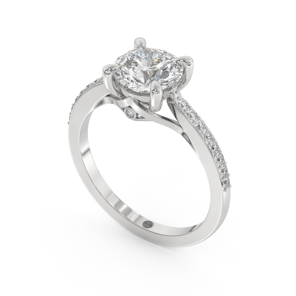 White gold - Central diamond 1.5 ct - view 1