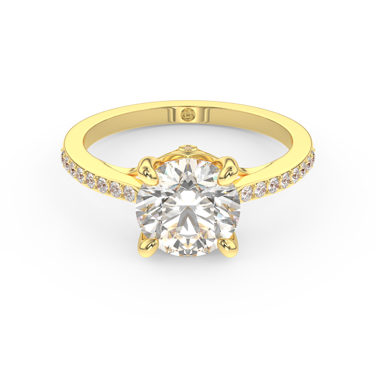 Yellow gold - Central diamond 2.0 ct - view 2