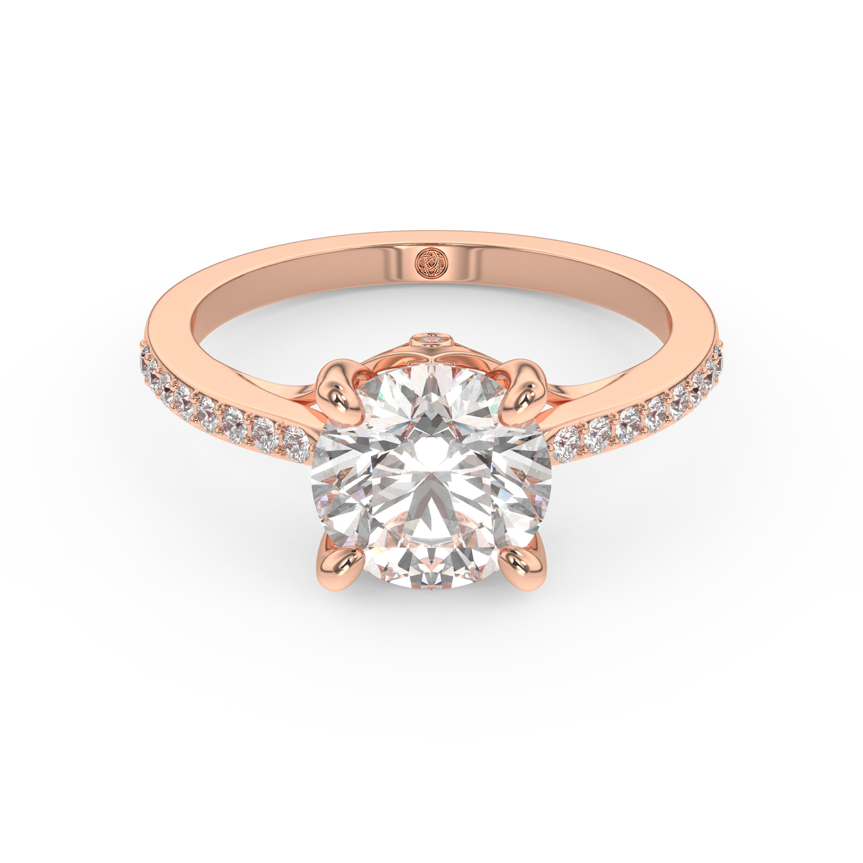 Rose gold - Central diamond 2.0 ct - view 2