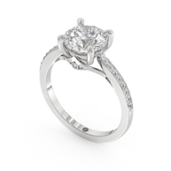 White gold - Central diamond 2.0 ct - view 1
