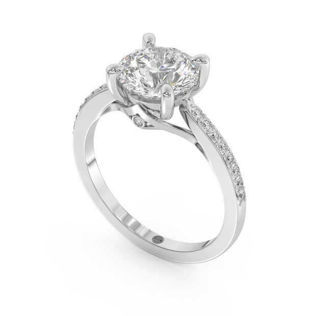 White gold - Central diamond 2.0 ct - view 1