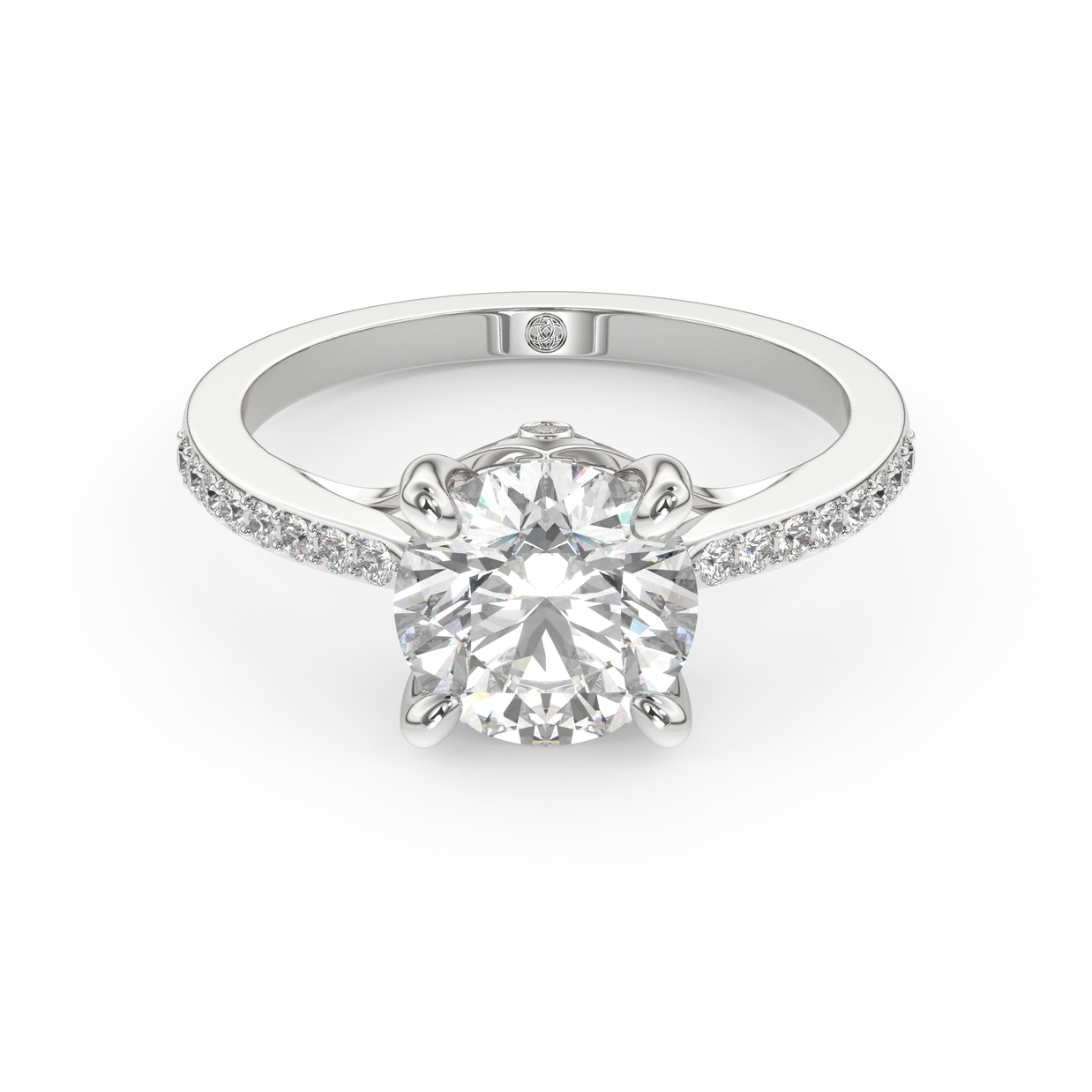 White gold - Central diamond 2.0 ct - view 2